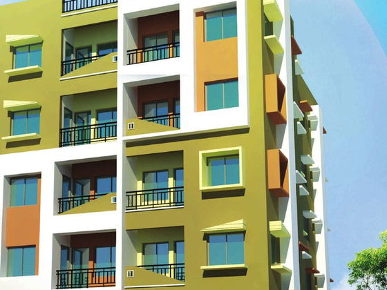 Architect’s view of Trans Vajra, a G+4 apartment building